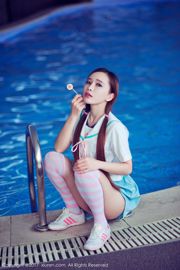 Ай Сяоцин «Пенная ванна для человеческого тела + леденец для плавательного бассейна в японской студенческой форме» [XiuRen] № 866