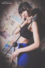 Cai Yixin Candice "Jupe enveloppée de soie noire et belle fille aux jambes" [Beauté taïwanaise]